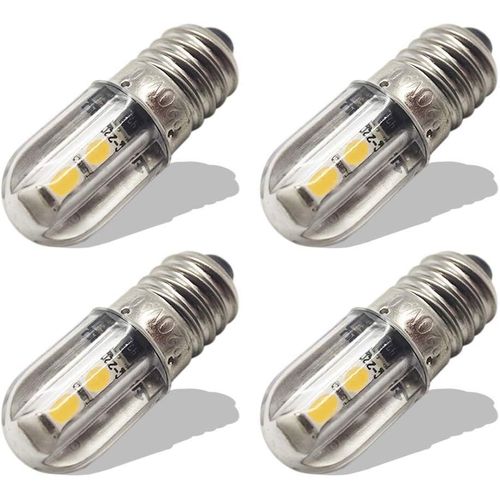 E10 Ampoule Led 220v 230v Ac Voyant Led À Économie D'énergie 8mm Base À Vis 3030 4smd Chipsets Led Ampoule De Mise À Niveau, Jaune (Lot De 4)