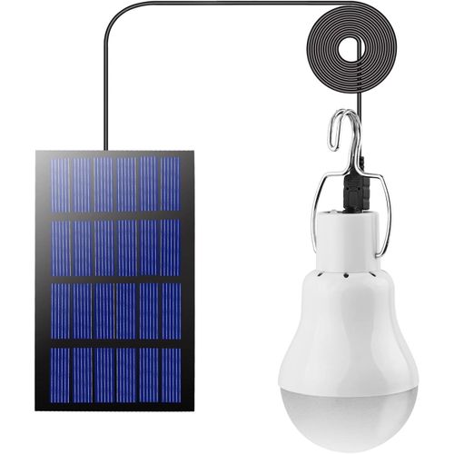 Ampoules Solaires Led Lampe Extérieur Lot De 1,Solaires Camping Lampe,Lampe Suspendue Solaires Avec Panneau Solaire 3w,Éclairage Solaire Pour Extérieur,Camping,Randonnée,Coop,Abri De Jardin