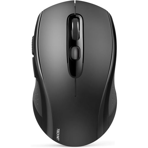 TECKNET Souris Bluetooth sans Fil 3 Modes (BT5.0/3.0+2.4G) Ergonomique Souris avec Récepteur Nano USB, 4000 DPI Réglable, noir