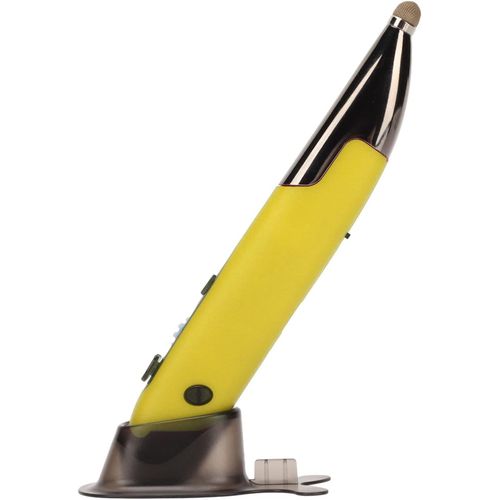 Souris Stylo Optique de Poche sans Fil,Bluetooth 2.4G sans Fil 2 en 1 Souris Stylo Numérique Rechargeable Lumineuse Rétroéclairée Souris Ergonomique Silencieuse pour PC Ordinateur Portable(Jaune)