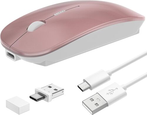 Tsmine Blutooth Souris sans Fil Or Rose Mini Souris Bluetooth pour macbook Pro/ipad Souris sans Fil silencieuse