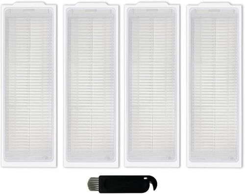 Lot de 4 Filtres HEPA pour Xiaomi Mop 2S / Mop P/Mop Pro / STYJ02YM / XMSTJQR2S, 4 Filtres pour Xiaomi Robot Vacuum et 1 Brosse de Nettoyage