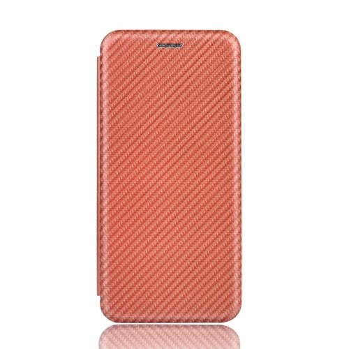 Étui Pour Nokia 2.3 Protection Complète Coque En Cuir Folio Flip Avec Porte-Cartes Kickstand Fibre De Carbone Magnétique Insertion De Carte - Le Brun