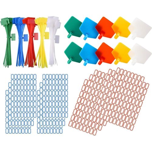 CHECARZHN--NO1-250 Pièces Etiquette Cable Electrique Colorées En 6 Pouces Attaches Pour Marqueurs De Câble Avec 384 Étiquettes, Nylon Câble Zip Liens Étiquettes Marqueur Verrouillage Automatique