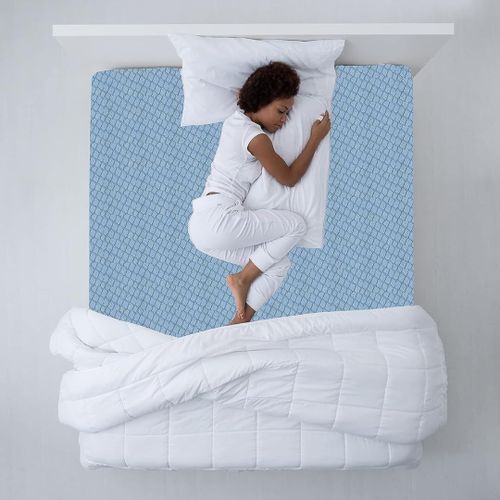 Teide-Protège-Matelas 90x190/200-Fermeture Éclair-Anti-Acariens-Housse de Matelas Lavable-Bleu