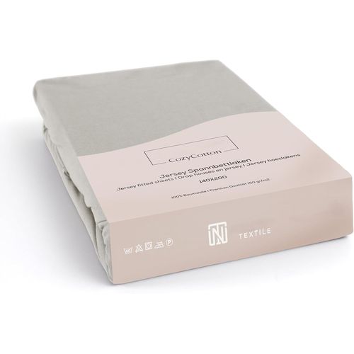 KALANKA-CozyCotton Drap-Housse en Jersey 200x200 cm Crème 100% Coton. Drap Housse pour Matelas Topper et sommiers tapissiers. Draps jusqu'à 15 cm. Draps Housses Doux adaptés. Certifié Oeko-Tex 100