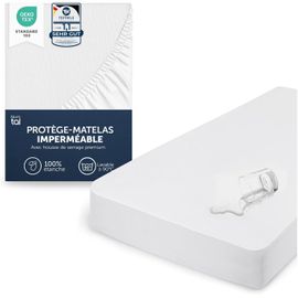 PATA-Protege Matelas matelassé - Protege Matelas 120x190 cm Confortable certifié Oeko-Tex - alèse 120x190 hypoallergénique - protège Matelas imperméable, Silencieux - Standard imperméable