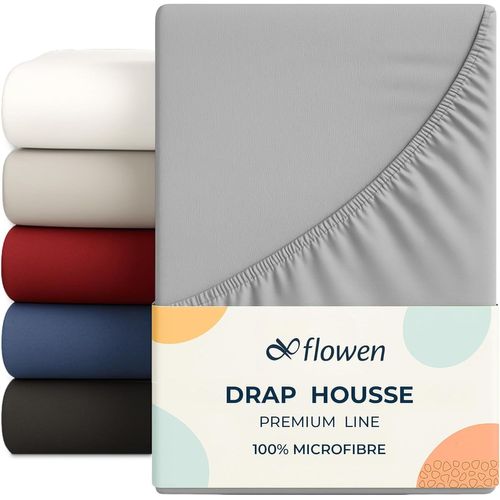 Tianyi-Drap Housse 140x200 Cm En Microfibre Gris Clair Avec Coins Élastiqués Pour Matelas De 30 Cm Haut Tissu Anti-Acarien Hypoallergénique De Haute Qualité Doux Et Durable Lavable En Machine