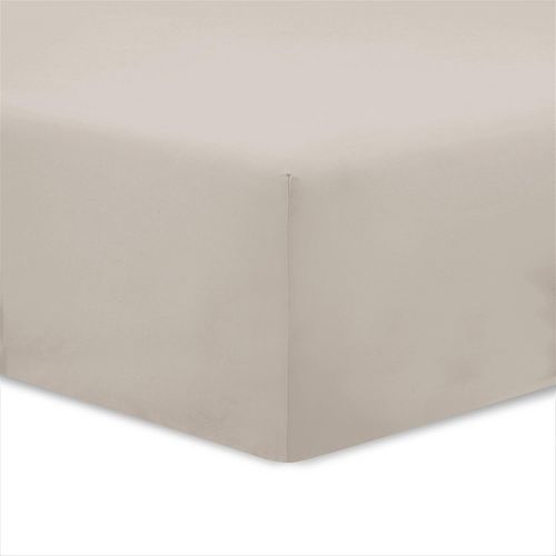 Tianyi-Vision - Drap Housse 140 X 190 Cm - Coloris: Beige - 100% Coton: 57 Fils - 4 Coins Élastiques