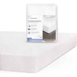 KALANKA-Sweet Home - Couvre et Protège-Matelas 2 Places en Jersey et Coton, Antibactérien et Antitranspirant, Surmatelas Idéal pour Linge de Lit et Oreillers, Protege Matelas 180x200 cm avec Angles É