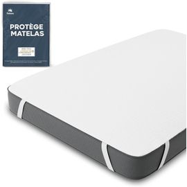 KALANKA-Protege Matelas 120 x 190 cm Impermeable Certifié Oeko TEX par - Alese 120x190 en Coton Respirant avec 4 Coins Elastiques