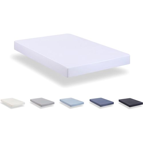 Tianyi-- Drap Housse Réglable En Microfibre Brossé Extra Doux. Lit 140 X 190/200 Cm, Blanc