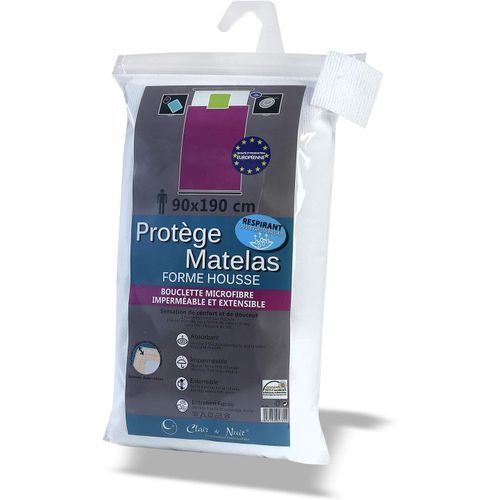 KALANKA-- Protège Matelas Imperméable 90x190 cm - Alèse Bouclette Microfibre Absorbante - Respirante et Silencieuse - Label Oeko-TEX® Standard 100