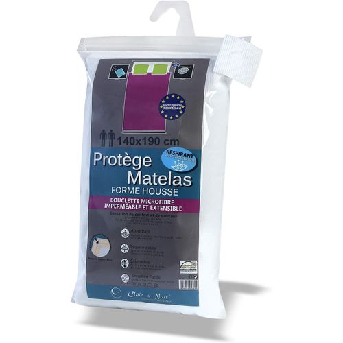 KALANKA-- Protège Matelas Imperméable 140x190 cm - Alèse Bouclette Microfibre Absorbante - Respirante et Silencieuse - Label Oeko-TEX® Standard 100