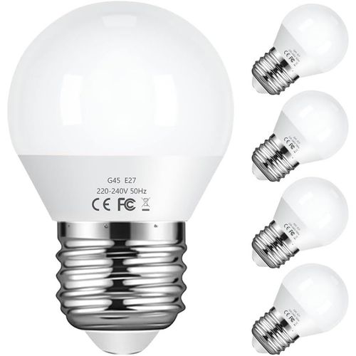 Ampoule Led E27,5pack G45 E27 Led Ampoule,3w Équivalent Ampoule Incandescente 25w,Led E27 Base Blanc Chaud 3000k,165-265v 3w,280lm,Angle De Diffusion 180°,Non Dimmable