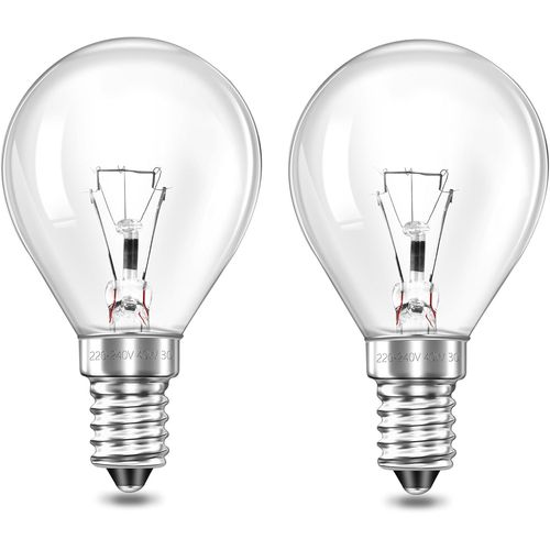 Ampoule E14 Dimmable G45 Globe pour Four 300 Degré Résistante,Blanc Chaud 2700K,400LM,P45 Lampes pour Micro-ondes,Ampoule Lampe Lave,Lot de 2