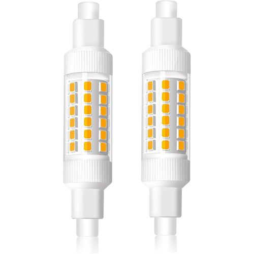 Ampoule R7s Led 78mm 8w Blanc Froid 6000k, Led R7s Lampe Equivalent 70w Ampoule Halogène J78 R7s, 830lm, Ac220-240v, Angle De Faisceau 360°, Non-Dimmable, Lot De 2