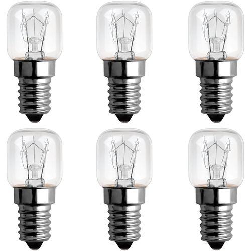 Ampoule Four 300 Degres E14 Dimmable, Ampoule four E14 T22, 120LM Blanc Chaud 2300K, AC 220V-240V, E14 Petit culot à vis Pygmy Lamps Pour Four, Micro-ondes, Lampe à sel, 6 Unité