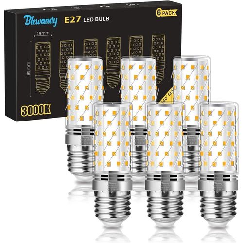 SEPT-Ampoule LED E27 Blanc Chaud, 12W Équivalent 100W Ampoule Incandescente, 1200LM 3000K Ampoules Culot a Vis Edison, Angle du Faisceau 360°, 220-240V, Sans Scintillement, Lot de 6
