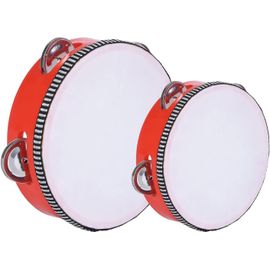 Kalanka-Lot De 2 Tambours À Main Pour Enfants, Tambour À Percussion, Tambour À Tambourin, Tambours À Main En Bois, Percussion De Tabourin Portatif, Tamburine En Bois Avec Cloche, Tamburine