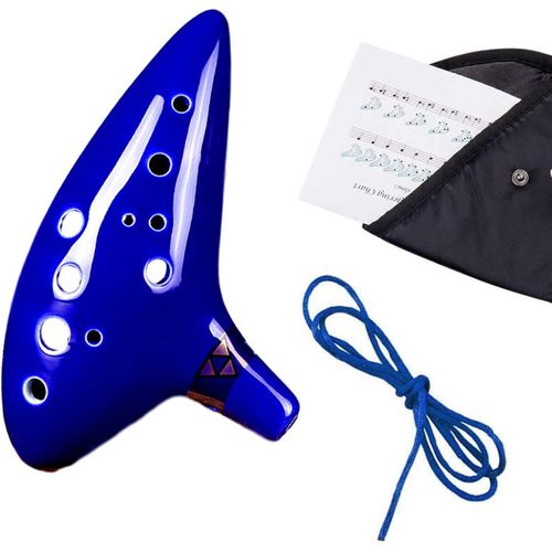 Kalanka-Zelda Ocarina 12 Trous Légende De Zelda Ocarina Du Temps Zelda Alto C Triforce Link-Cosplay Ceramic Replica
