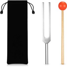 Kalanka-2 Pièces Diapason A432 Hz Diapason De Musique En Alliage D'aluminium Diapason De Vibration D'instruments Précis Avec Marteau En Silicone Et Sac Pour Violon Guitare Instrument De Musique