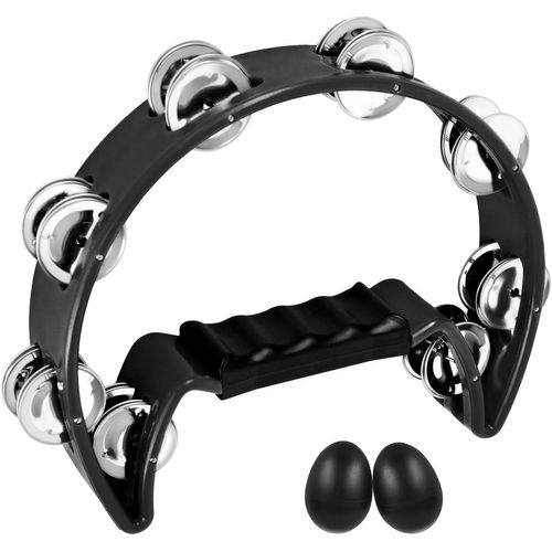 Kalanka-Eastrock Tambourin À Une Rangée, Jingles En Métal Tambourin À Percussion Demi-Lune Pour Enfants, Adultes, Ktv, Fête, Noir