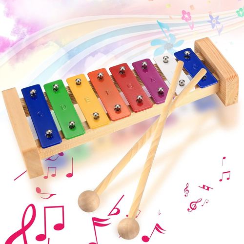 Kalanka-Xylophone Glockenspiel En Bois, Instruments De Musique De Rythme, Xylophone En Bois Coloré Avec 2 Maillets Pour Adultes Enfants, Jouet De Glockenspiel Cadeau