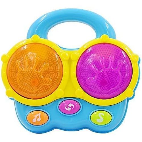 Kalanka-Bébé Bongo Tambours - Instrument Musique Bébé - Sons Bongo Réalistes - Chansons Enfance Et Lumières Projecteur Sommeil - Portable Voyage Pour Bébés 6+ Mois