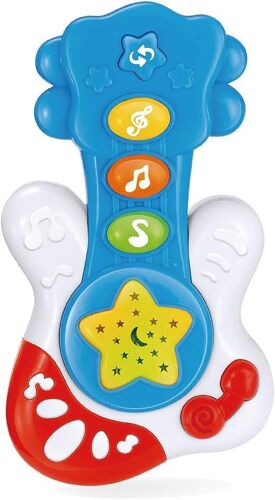 Guitare Bébé \u2013 Jouet Musical Interactif avec Sons, Chansons et Lumières \u2013 Guitare Éducative Portable 6 Mois+ \u2013 Cadeau Éveil Musical Sécurisé