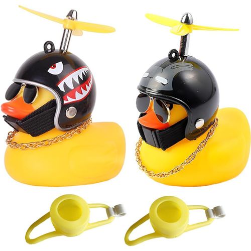 Subzonal-2 Pièces Canard En Plastique, Klaxon Velo, Accessoire Velo, Ornements De Voiture, Avec Sangles Et Adhésif Non Marquant