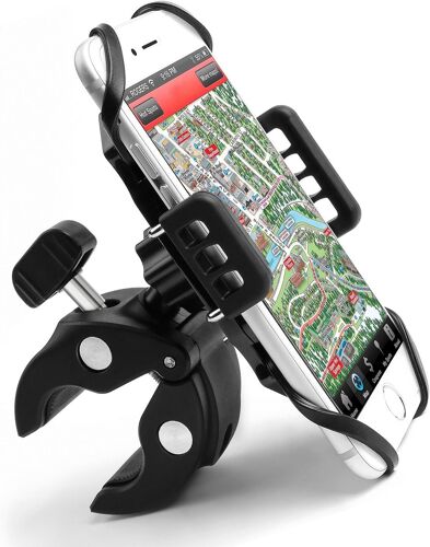 Cmjaagur-Support Vélo Guidon Universel Support Téléphone Moto Rotatif 360 Réglable Pour Iphone 7/7 Plus 6s Plus, Samsung Galaxy S8/S7, Huawei, Appareils Gps (Tous Les Appareils À Largeur De 5 À 9[M686]