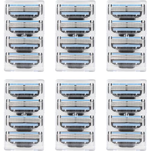Pack De 24 Compatibles Mach 3 Lames De Rasoir, Recharges De Lames De Rasoir Pour Homme Lames Rasoir Rasage Confortable Et Précis, Lames De Rechange Avec Triple Lame Pour Rasoir De 