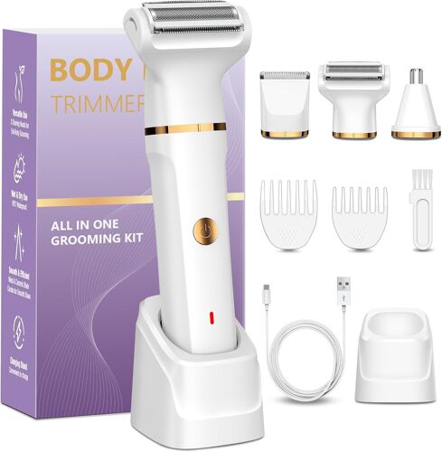 Rasoir Electrique Femme, 3 En 1 Tondeuse Femme Intime,Rechargeable Tondeuse Bikini Femme, Tondeuse Intime Femme,Lames En Céramique,Ipx7 Utilisation Humide Et Sèche