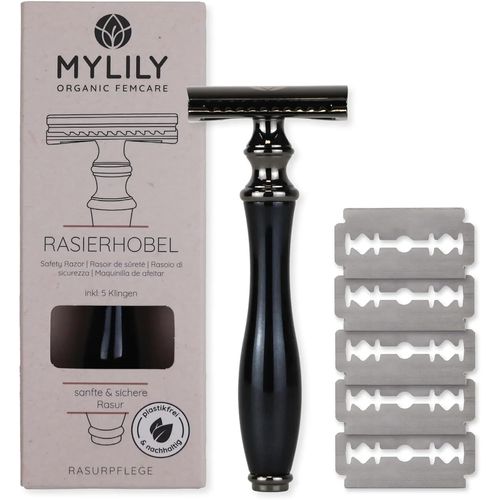 Eryi-® Rasoir De Sureté Avec 5 Lames De Rasoir I Rasoir Femme I Rasoir Métal Sans Plastique I Tondeuse Femme Intime I Tondeuse Corps | Kit Zéro Déchet I Noir