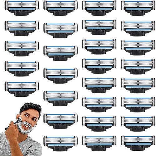 28pcs Lames Mach 3, Rasoirs Mach 3, Lames De Rasoir Mach 3, Lames De Rasoir Pour Hommes, Recharges De Lames Mach 3 Lame De Rasoir, Lames De Rasoir Pour Hommes Adaptées Mach3 