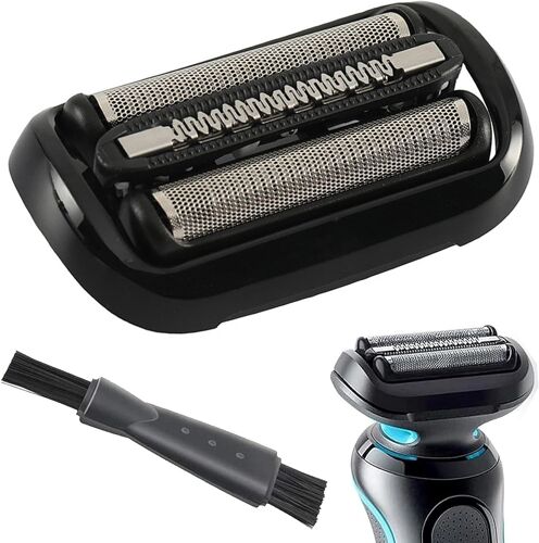 Braun Series 5/6 53b Tête De Rasage Électrique De Rechange, Noir, Aluminium, Maille En Acier Inoxydable, Brosse De Nettoyage Incluse, Alimentation Par Piles, Unisexe, Adultes
