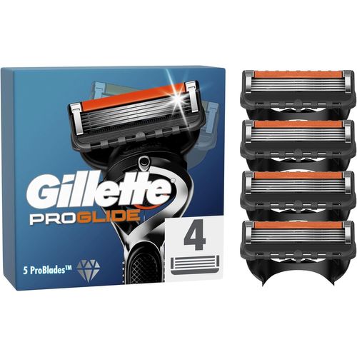 Lot De 4 Recharges De Rasoir Proglide Pour Hommes, Auhteniques, Bande Lubrifiante X2, Nouvelle Lubrification, 5 Lames Pour Un Rasage Du Visage Efficace, Compatibles Aussi Avec Fusion 5 
