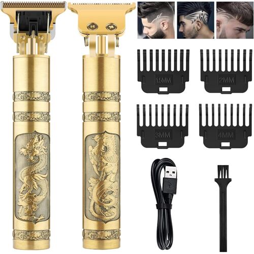 Tondeuse Cheveux Hommes, Rasoir Electriques Professionnelle, Sans Fil, Barbe Tondeuse Waterproof T-Blade, Rechargeable Tondeuse De Finition Kit Pour Coupe Et Contours Barbe