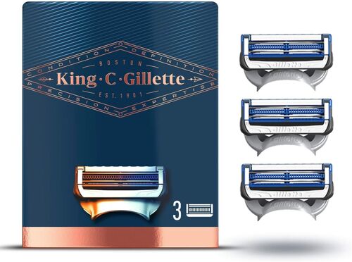 King C.Gillette Men's Neck Razor Blades, 3 Replacement Blades - 20 G