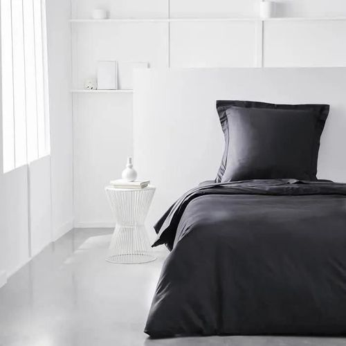 Housse De Couette Today Essential - 140 X 200 Cm - 1 Personne - 100% Coton Uni - Fusain