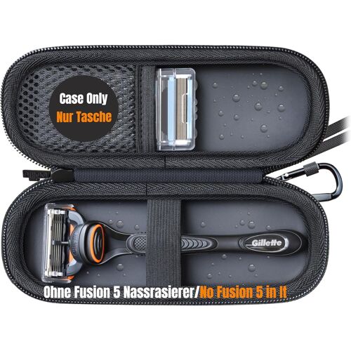 Étui En Polyuréthane Compatible Avec Les Rasoirs Gillette Proglide,Fusion 5 Et Rasoir Humide Mach3-Portable-Étui De Voyage Rigide-Étui Étanche Pour Fusion 5 Mach3 Et Proglide,Noir