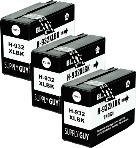 3 Cartouches d'encre avec Puce Compatible avec HP 932 932XL Noir pour HP OfficeJet 6100 6600 6700 7110 7510 7600 7610 7612