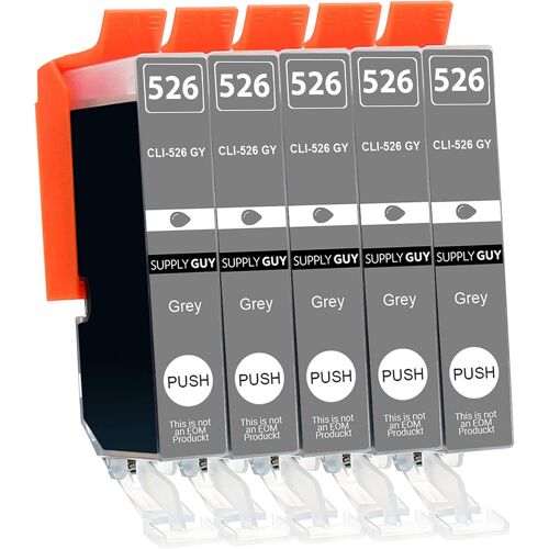 5 Cartouches d'encre avec Puce Compatible avec Canon CLI-526 (Gris) pour Canon Pixma MG6150 MG6200 MG6250 MG8150 MG8200 MG8240 MG8250