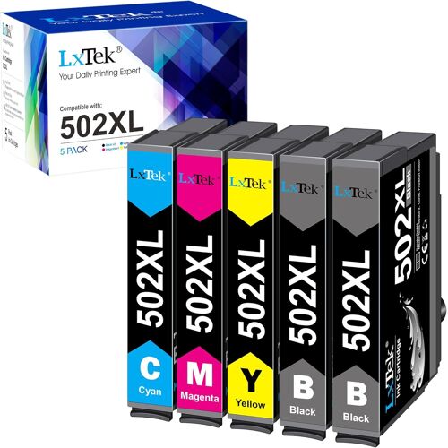 502Xl Cartouches D'Encre Compatible Pour Epson 502 502 Xl Pour Epson Workforce Wf-2860 Wf-2860Dwf Wf-2865 Wf-2865Dwf, Expression Home Xp-5100 Xp5100 Xp-5105 Xp5105 (Paquet De 5)