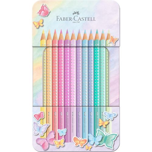 Checarzhn--No1-201910 Lot De 12 Crayons De Couleur Sparkle Pastel, Étui En Métal, 12 Pièces (1 Pièce)