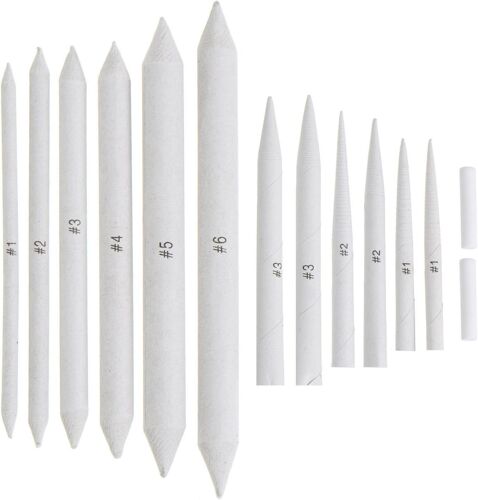 Kalanka-12 Morceaux Assortis Taille De Mélange De Souches Et Tortillons Pour Le Dessin Et L'esquisse Avec 2 Morceaux De Gomme Blanche