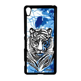 Coque Xperia Xa Tigre Tribal Ethnique Bleu Artiste Noir Etui F3111 Fauve De Sony Xperia Xa