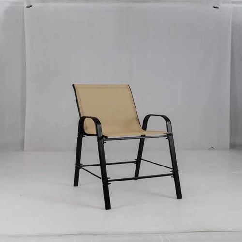 Costway Lot De 2 Chaises De Jardin Extérieur En Tissu Avec Accoudoirs, Repose-Pieds, Cadre En Métal, Dossier Haut,Pour Patio Bureau