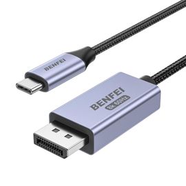 Câble USB C vers DisplayPort 1.4 bidirectionnel 1.8M, supportant 8K@60Hz 4K@240Hz (Thunderbolt 4 vers DisplayPort Cable, DisplayPort to USB C Cable) Gris - Pas pour moniteur portable USB-C